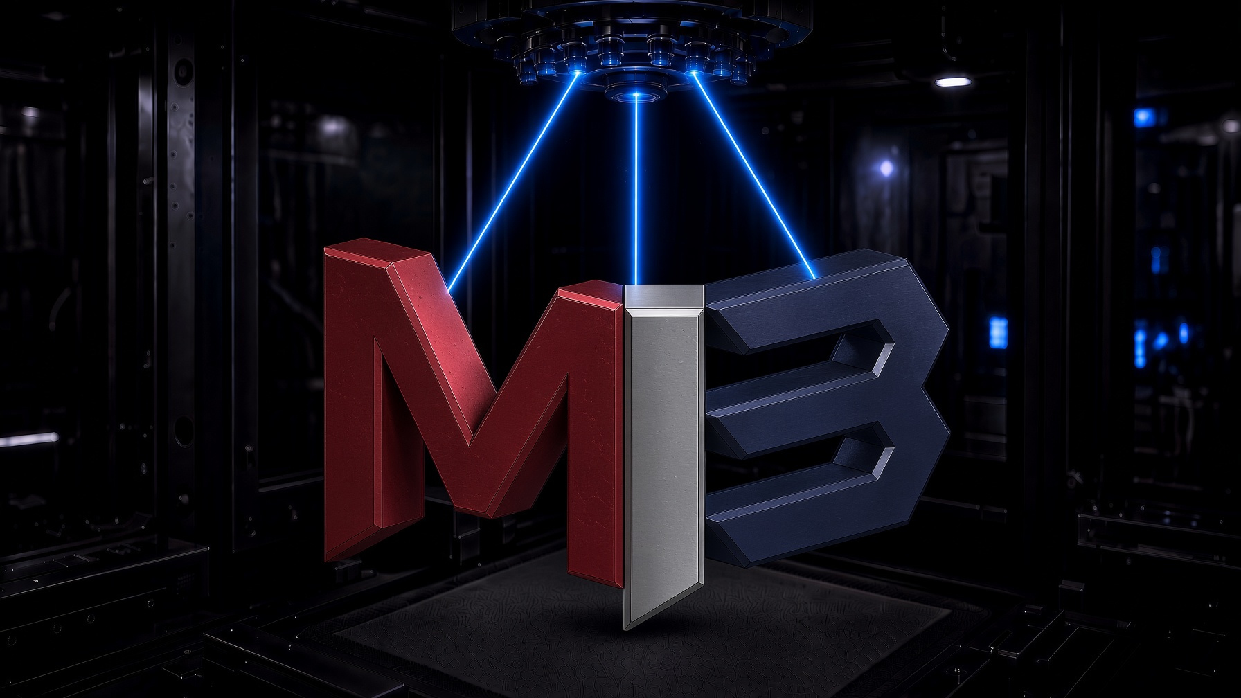 MI3D mark being additively manufactured with blue lasers